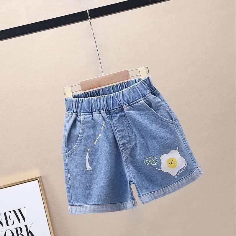 Girls' Summer Shorts Children'S Denim Shorts Large Children'S Loose Casual Girls' Short Pants For Summer - Image 2