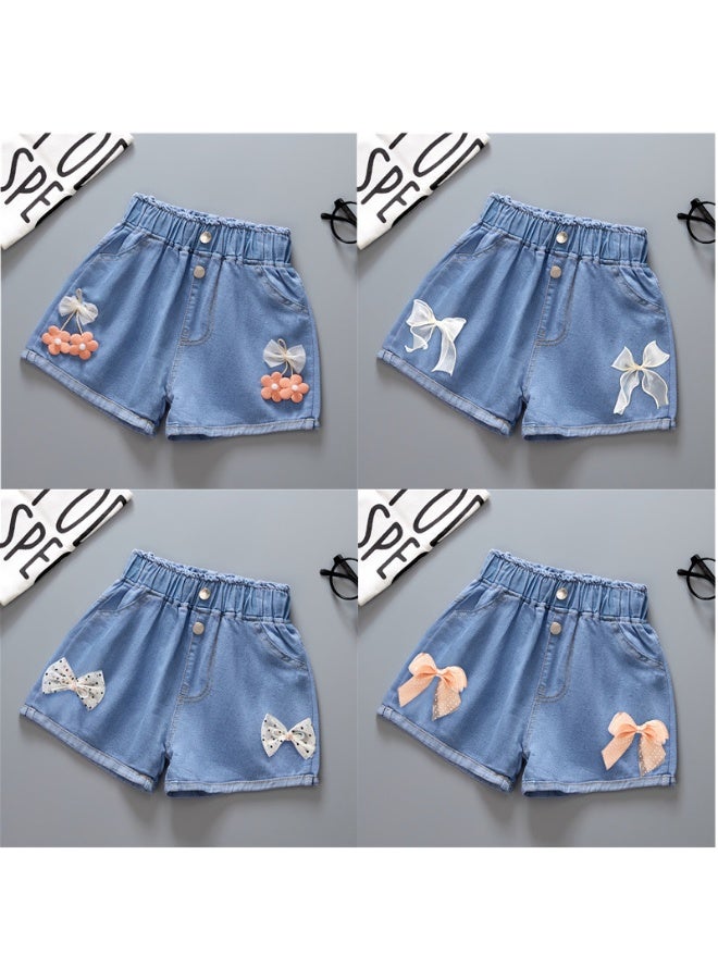 Girls' Summer Shorts Children'S Denim Shorts Large Children'S Loose Casual Girls' Short Pants For Summer - Image 4