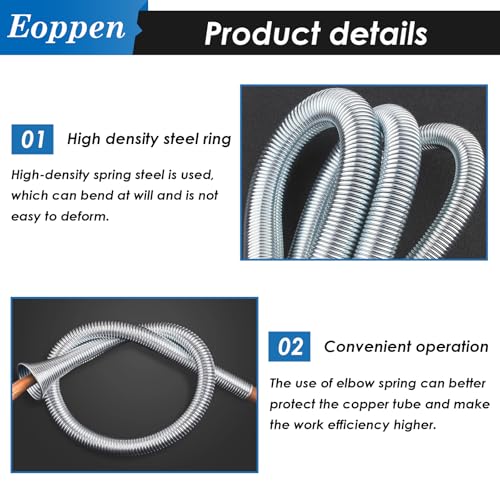 Eoppen Spring Tubing Benders Kit 1/4, 3/8, 1/2, 5/8 and 3/4 Inch 5 in 1 Tube Bender Set for Copper, Brass, Aluminum and Thin Steel Tube - Image 3