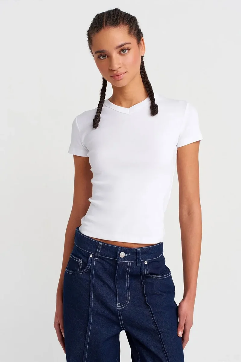 DILVIN Slim Fit Cotton V-Neck T-Shirt