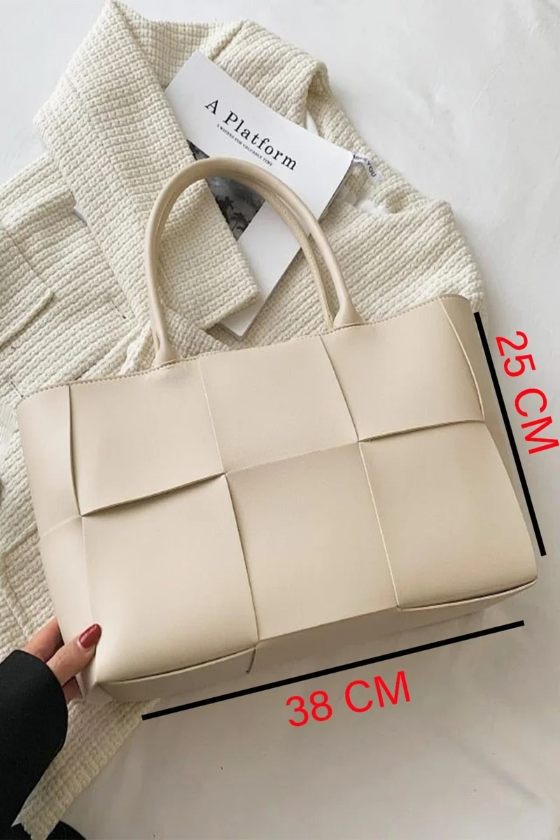 باهلس Cream Vip Special Design Large Shoulder Bag