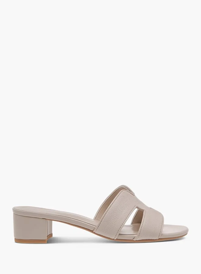 Celeste Women's Cutout Detail Slip-On Sandals with Block Heels