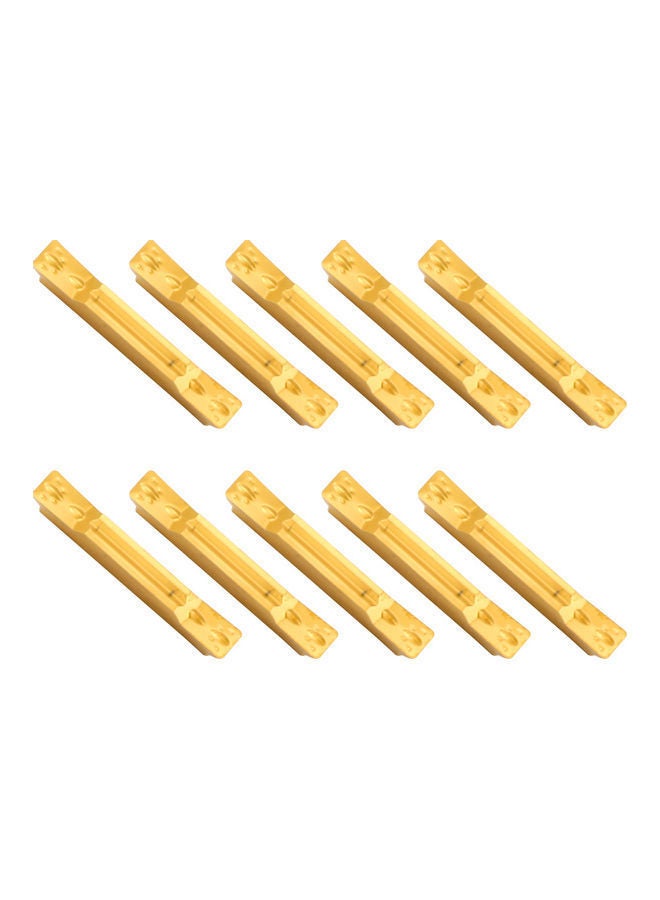 NIBEMINENT 10-Piece Carbide Insert Set With Turning Tool Holder And Boring Bar Black/Gold - Image 3