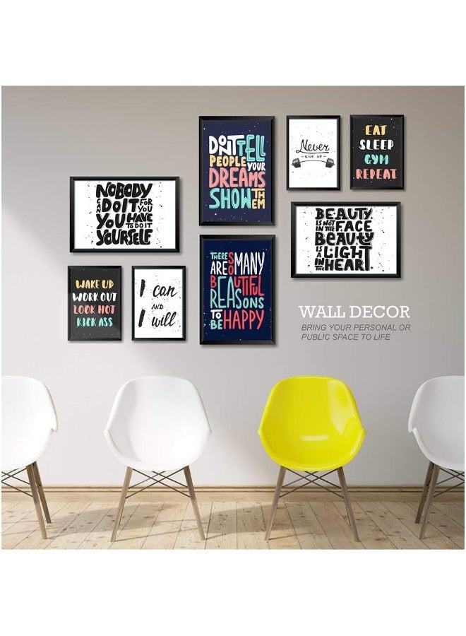 PAPER PLANE DESIGN Quotes Synthetic Engineered Wood Wall Framed Posters, Design-2, 9 x 12.5 Inches, Set of 8 - Image 3