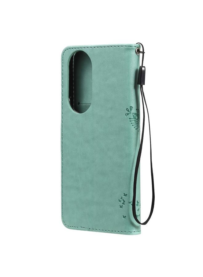 S-TOP Case For Huawei P50 Tree & Cat Pattern Pressed Printing Horizontal Flip PU Leather Case with Holder & Card Slots & Wallet & Lanyard - Image 3