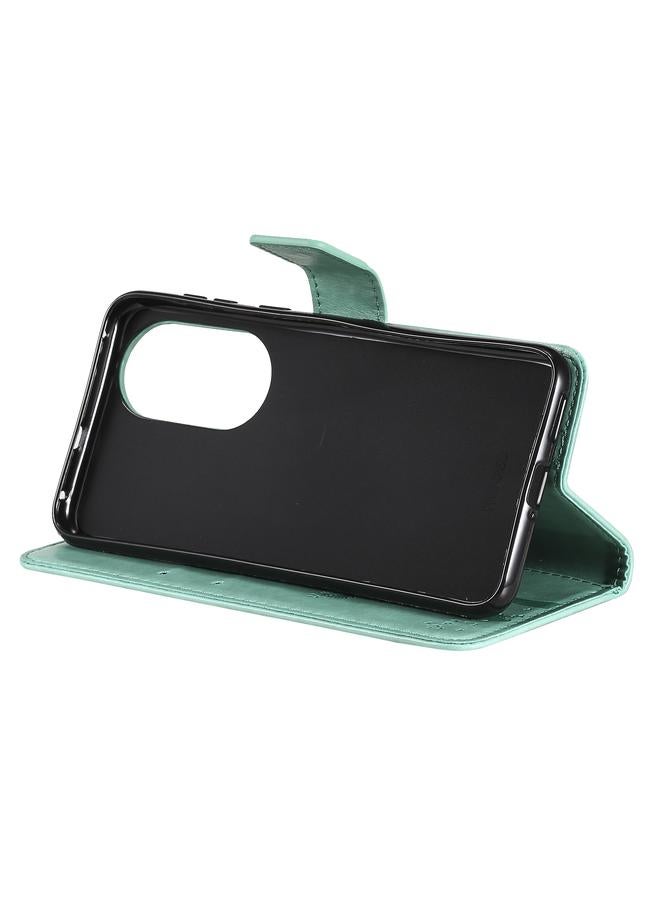 S-TOP Case For Huawei P50 Tree & Cat Pattern Pressed Printing Horizontal Flip PU Leather Case with Holder & Card Slots & Wallet & Lanyard - Image 5