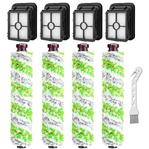 Dhoua Replacement Parts for Bissell CrossWave Pet Pro 2306A & CrossWave 1785 Series, 4 Pack Multi-Surface Pet Pro Brush Rolls + 4 Pack 1866 Vacuum Filters, Compare to Part 1613568&161-3568, 1608684 - Image 1