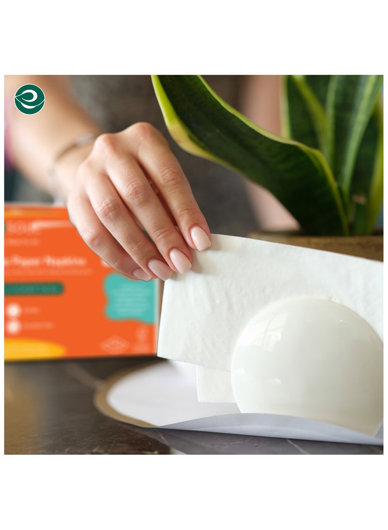ECO SOUL Compostable Paper Napkins, 2 Ply, 100 sheets, Pack of 1 Ultra  Soft Absorbent Chemical Chlorine and Toxin Free - Image 4