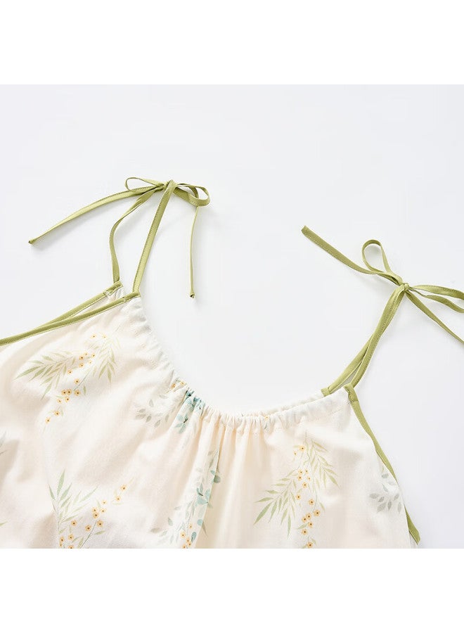 Fenton Fenteng Cotton Sleep Dress Summer New Collection With Drawstring Straps, Refreshing And Thin Home Wear That Can Be Worn Outside - Image 5