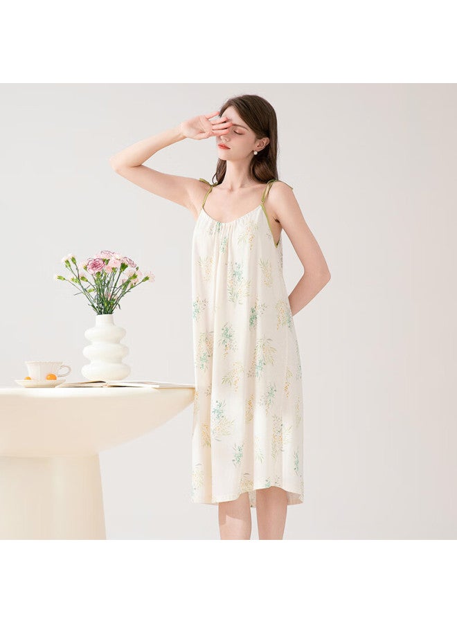 Fenton Fenteng Cotton Sleep Dress Summer New Collection With Drawstring Straps, Refreshing And Thin Home Wear That Can Be Worn Outside - Image 3