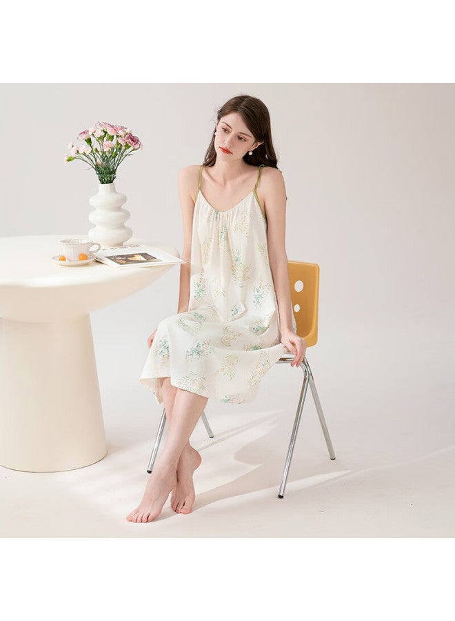 Fenton Fenteng Cotton Sleep Dress Summer New Collection With Drawstring Straps, Refreshing And Thin Home Wear That Can Be Worn Outside - Image 4