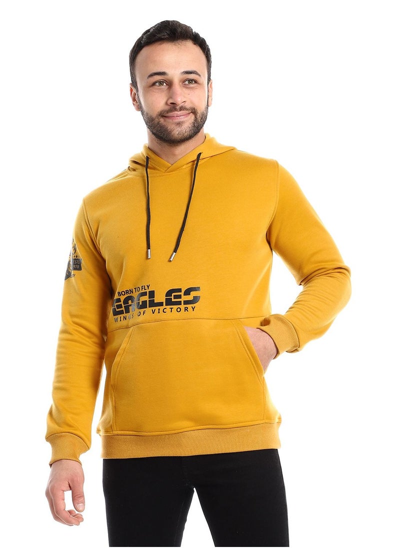 Mens Printed Eagle Hoodie With Front Pockets