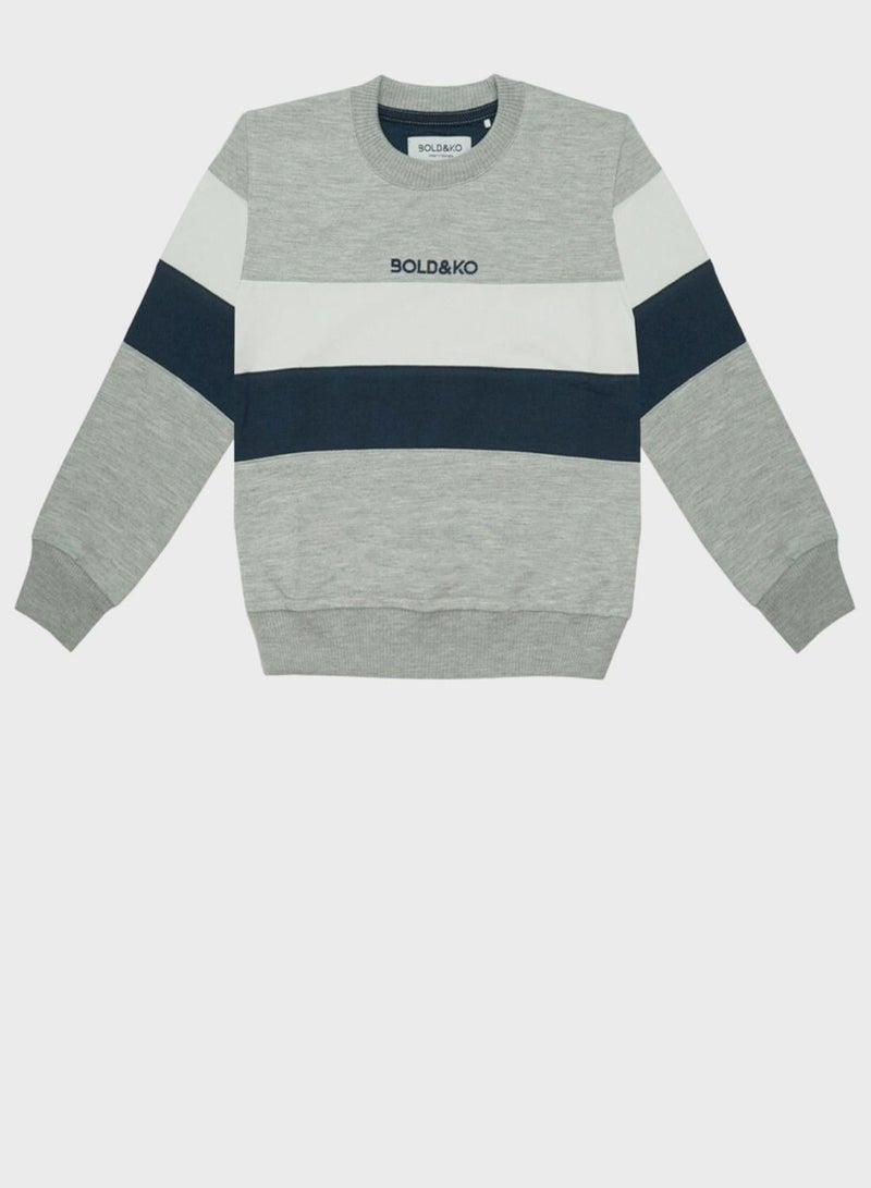 BOLD&KO Kids Color Block Sweatshirt - Image 1