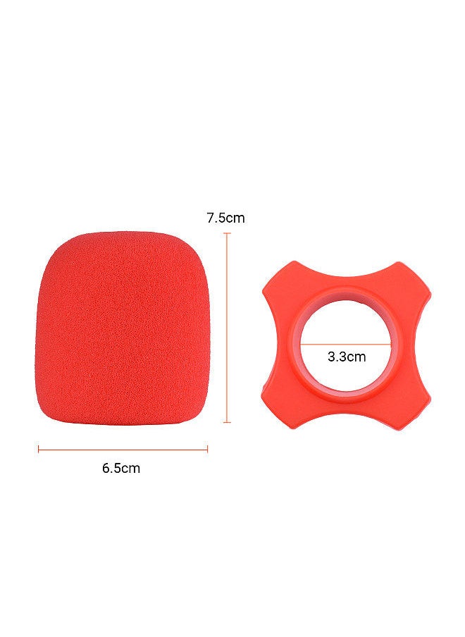 Generic - Microphone Protection Accessory Kit with Foam Windshield Anti-rolling Silicone Ring Bottom Rod Sleeve Holder for Wireless Handheld Mic - Image 1