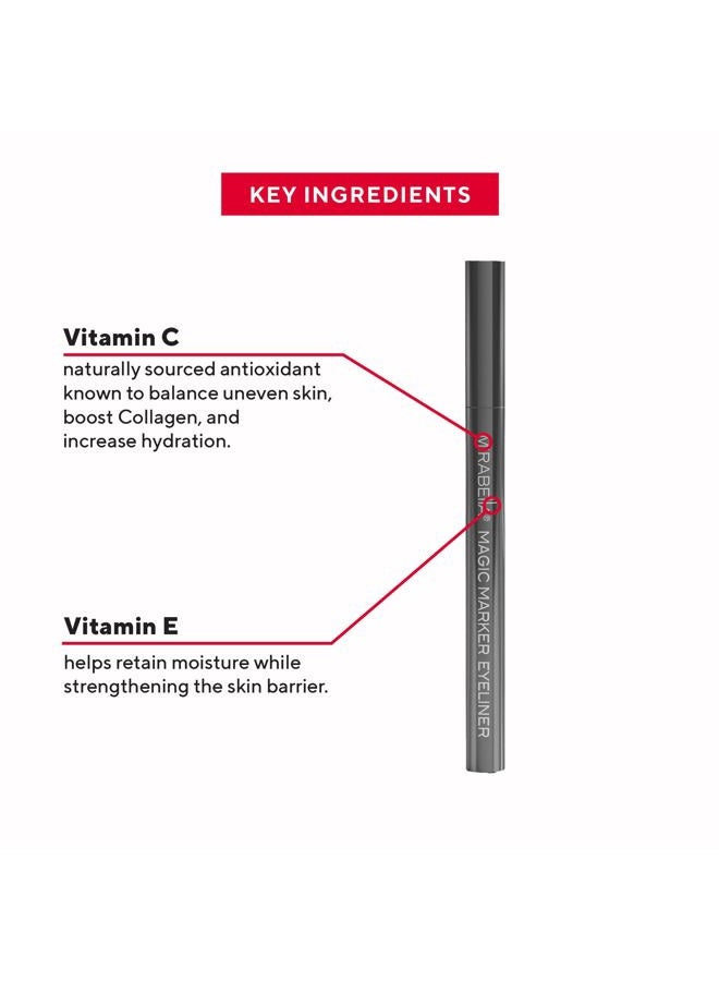 Mirabella Black Magic Marker Waterproof Liquid Eyeliner, Long-Lasting Smudge-Proof Matte Black Eyeliner with Felt Brush-Tip for Precise Controlled Application and Antioxidants Vitamin C and E - Image 4
