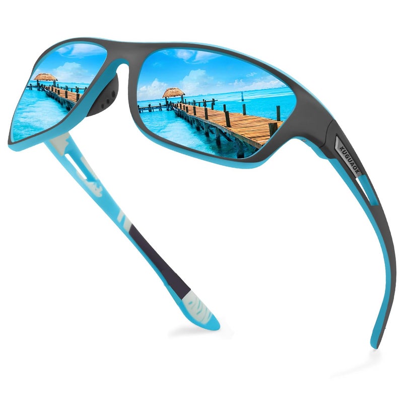 KUGUAOK Polarized Sports Sunglasses for Men Driving Cycling Fishing Sun Glasses 100% UV Protection Goggles - Image 1