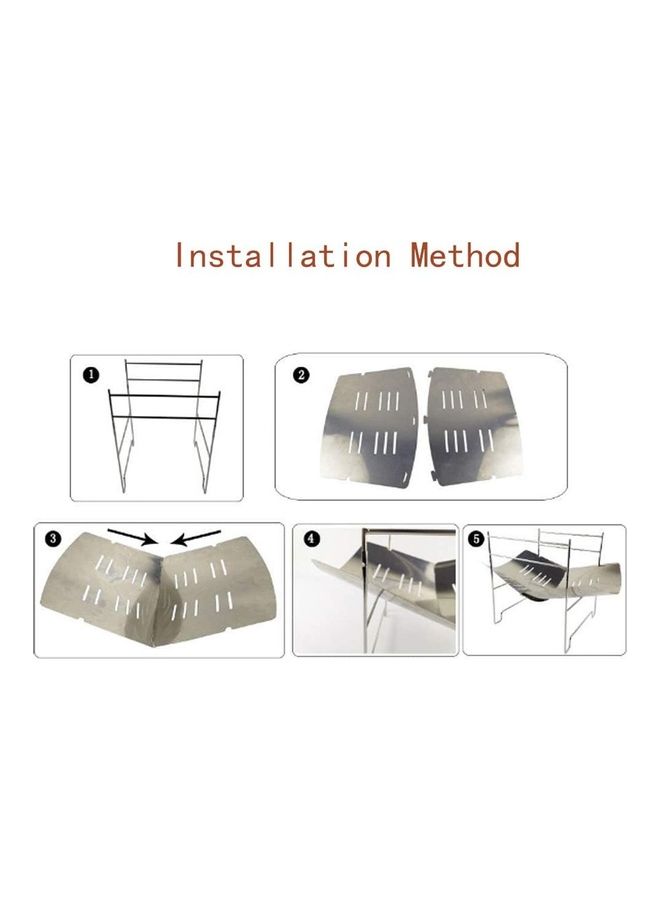 Loquat Folding Portable Wood Burning Stainless Steel BBQ Grill Stove - Image 4