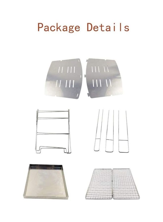 Loquat Folding Portable Wood Burning Stainless Steel BBQ Grill Stove - Image 5