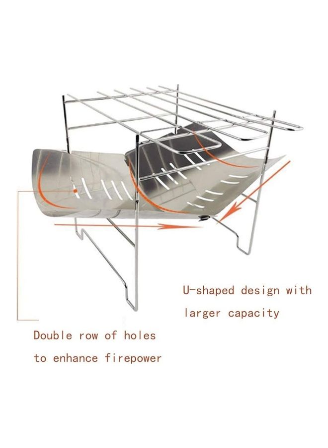 Loquat Folding Portable Wood Burning Stainless Steel BBQ Grill Stove - Image 3