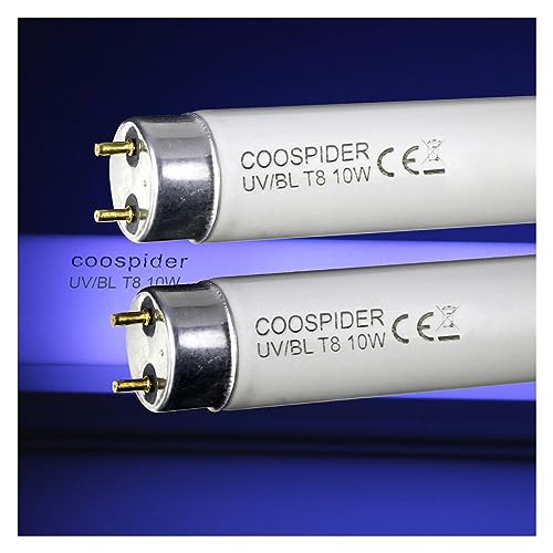 COOSPIDER 2-Pack T8 F10 U/V BL 10W Replacement Light Bulb CFL Fluorescent Straight Tube 13 Inch - Image 4