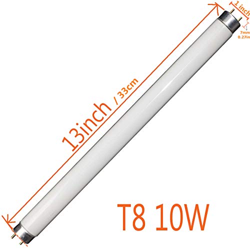 COOSPIDER 2-Pack T8 F10 U/V BL 10W Replacement Light Bulb CFL Fluorescent Straight Tube 13 Inch - Image 2