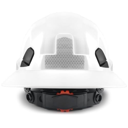 GREEN DEVIL Full Brim Hard Hat with Built-in Visor Vented Construction Safety Helmet OSHA Approved Cascos De Construccion Work Hardhats Helmets with Cooling Towel for Men&Women Adjustable Ratchet Suspension - Image 5