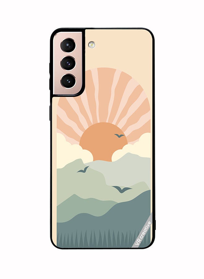 VR CREATIVE Protective Case Cover For Samsung Galaxy S21 5G Abstract Landscape Design Multicolour - Image 1