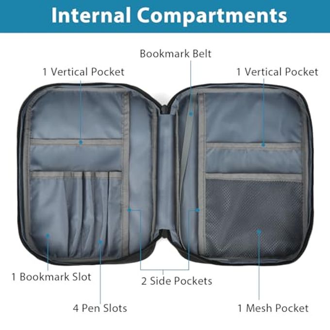 CDBXPRG Bible Cover, Bible Carrying Book Case for Women,Protective Church Organizer Holder Bag with Handle Pockets,Christian Gift for Girls Boy and Men Grey - Image 5