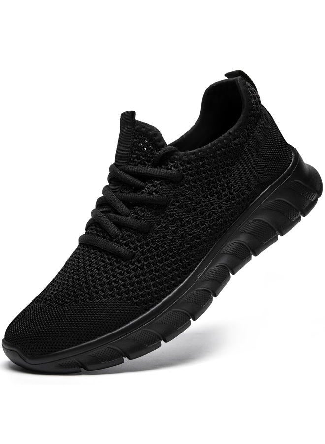 YRLTYO Mens Running Shoes Slip On Tennis Walking Sneakers Workout Athletic Lightweight Casual Sport Shoes, A Black, 6.5 - Image 1
