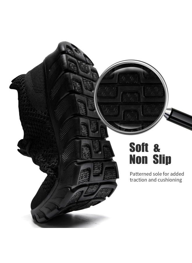 YRLTYO Mens Running Shoes Slip On Tennis Walking Sneakers Workout Athletic Lightweight Casual Sport Shoes, A Black, 6.5 - Image 5