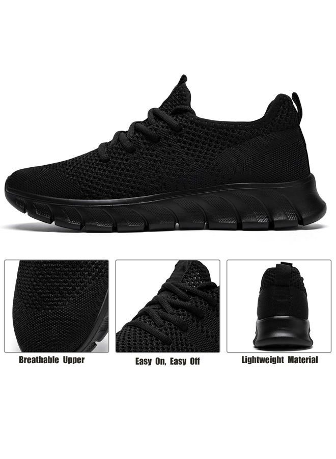 YRLTYO Mens Running Shoes Slip On Tennis Walking Sneakers Workout Athletic Lightweight Casual Sport Shoes, A Black, 6.5 - Image 3