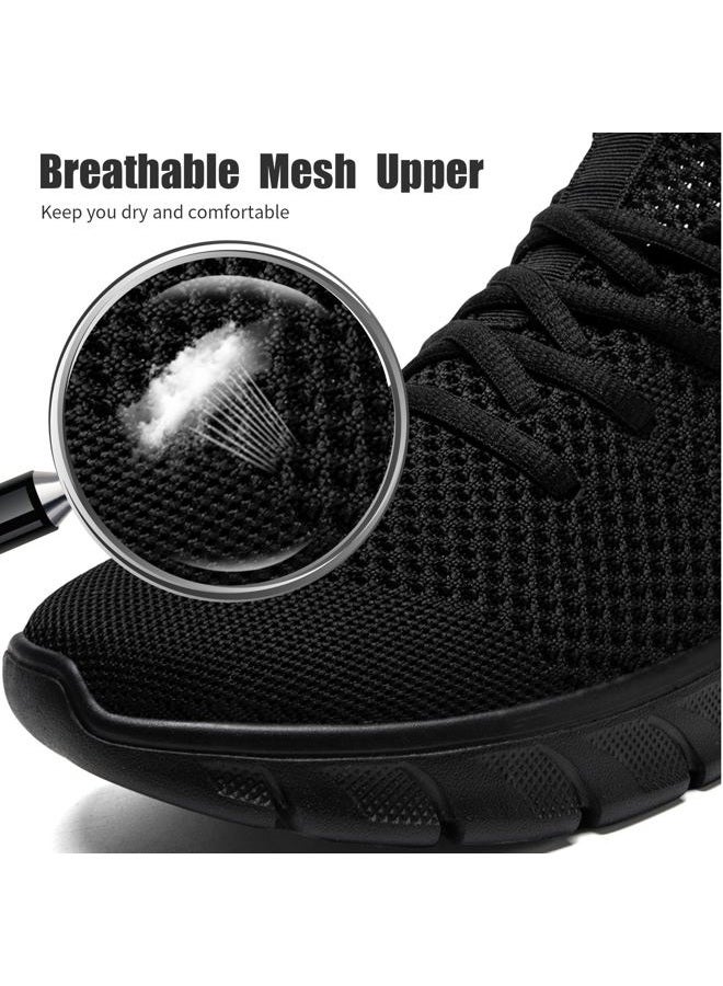 YRLTYO Mens Running Shoes Slip On Tennis Walking Sneakers Workout Athletic Lightweight Casual Sport Shoes, A Black, 6.5 - Image 4