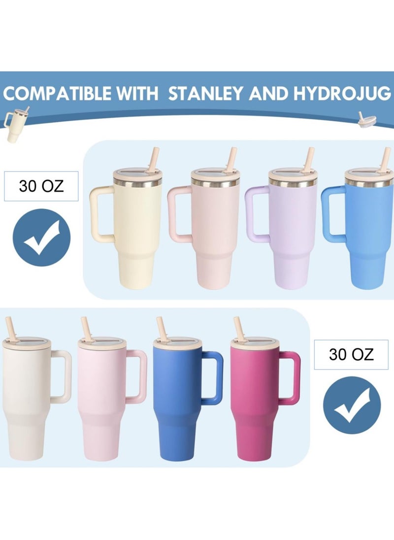 Generic - 2 Pack 30oz Tumbler Flip Straw Lid Replacement Fit for Stanley Quencher Tumbler with Straws,Leak Proof Splash Resistant Tumbler Lids for Stanley Cup Accessories,Black - Image 1
