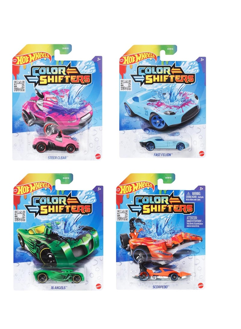 هوت ويلز سيارة لعبة متغيرة الألوان بمقياس 1:64، اغمر السيارة في الماء البارد أو الدافئ جدًا لتغيير ألوانها، قطعة واحدة (قد تختلف التصاميم) - Image 1