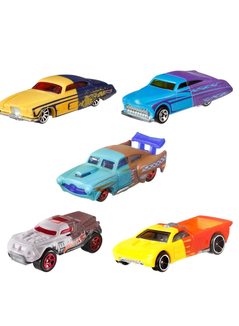 هوت ويلز سيارة لعبة متغيرة الألوان بمقياس 1:64، اغمر السيارة في الماء البارد أو الدافئ جدًا لتغيير ألوانها، قطعة واحدة (قد تختلف التصاميم) - Image 5