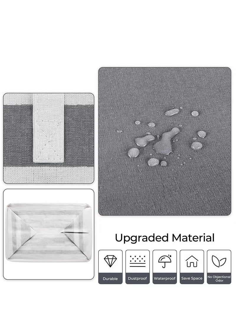 2 Pack Laundry Baskets, Collapsible Laundry Hamper, Freestanding Waterproof Clothes Hamper with Easy Carry Handles in Laundry Room Bedroom Bathroom College Dorm for Adults, Grey - Image 3