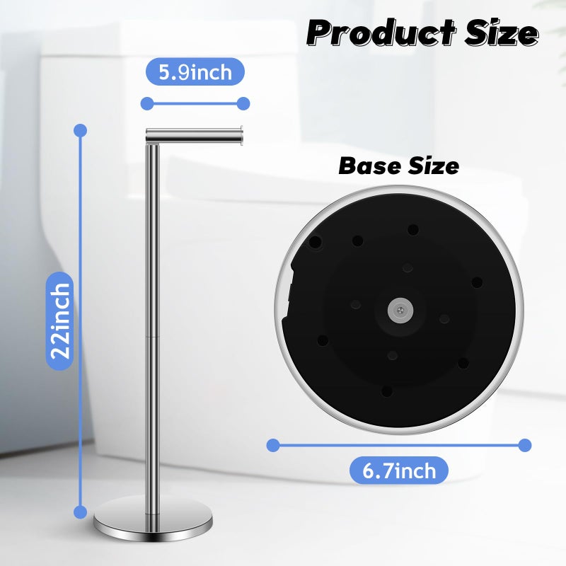 TACGEA Toilet Paper Holder Stand  Bathroom Toilet Paper Roll Holder Stainless Steel  Storage for 4 Rolls of Toilet Tissue  Sliver - Image 2