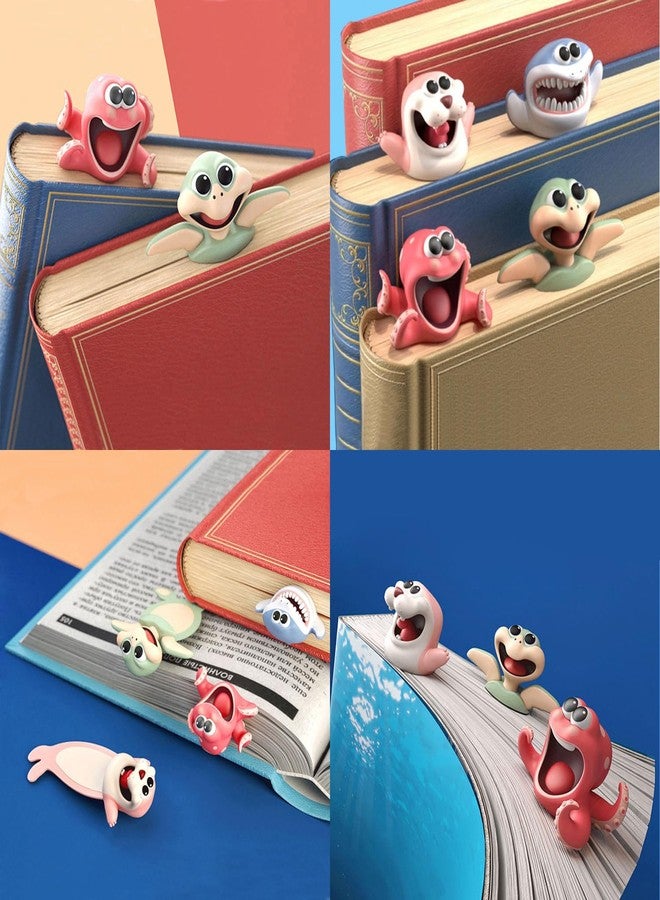 وانتي فاصل كتب ثلاثي الأبعاد بتصميم كرتوني مرح، مزين برسومات حيوانات بحرية جميلة، مثالي للطلاب، أدوات مكتبية، هدية إبداعية، مناسب للأولاد والبنات ومحبي الكتب (سلحفاة). - Image 5