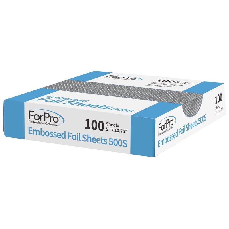 ForPro Professional Collection Embossed Foil Sheets 500S, Aluminum Foil, Pop-Up Dispenser, for Hair Color Application and Highlighting Services, Food Safe, 5" W x 10.75" L, 100-Count - Image 2