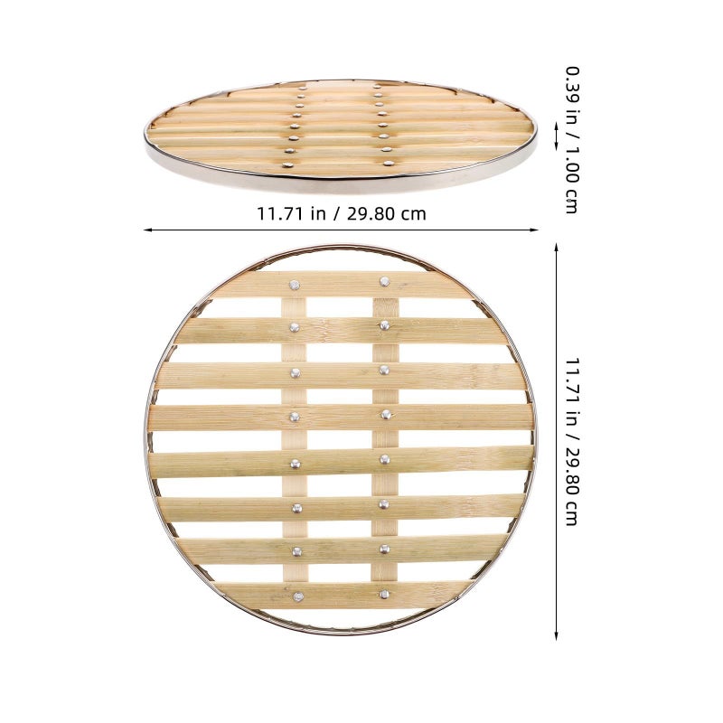Reusable Steamer Mat With Stainless Steel Edge Non Stick Rack Liner 30cm Round - Image 3
