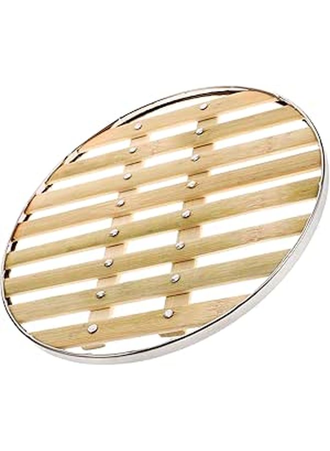Reusable Steamer Mat With Stainless Steel Edge Non Stick Rack Liner 30cm Round - Image 1