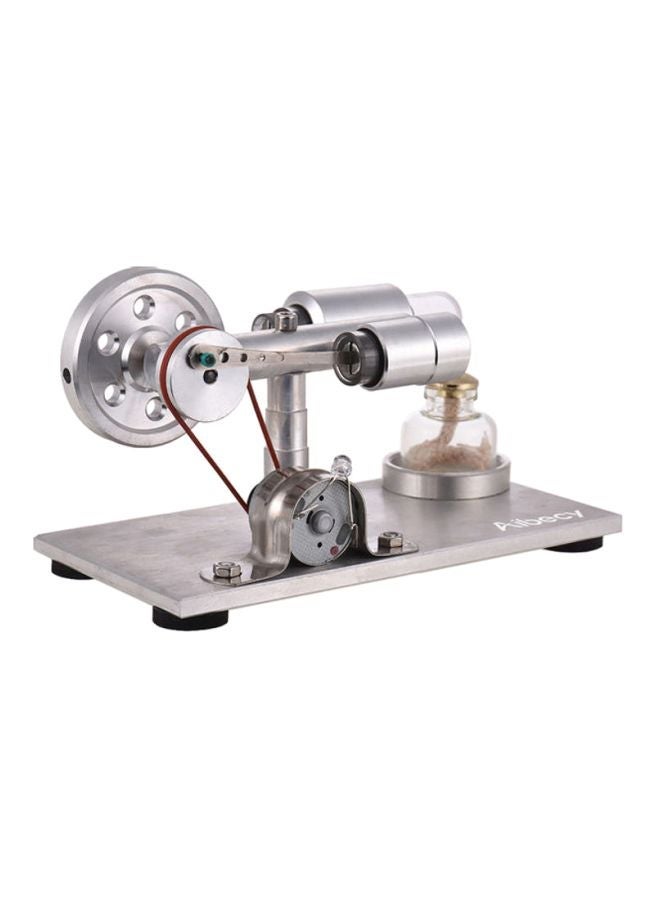 NIBEMINENT Hot Air Stirling Engine Motor Model Silver - Image 1