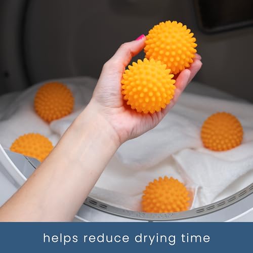 S&T INC. Reusable Plastic Dryer Balls, Fabric Softener for Laundry, Orange, 2.5 in, 6 Pack - Image 2