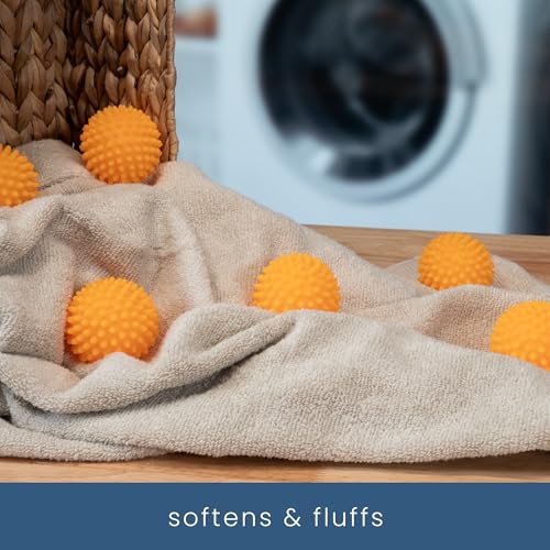 S&T INC. Reusable Plastic Dryer Balls, Fabric Softener for Laundry, Orange, 2.5 in, 6 Pack - Image 4