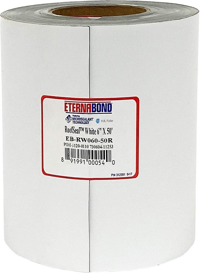 EternaBond RoofSeal White 6" x50' MicroSealant UV Stable RV Roof Seal Repair Tape | 35 mil Total Thickness - EB-RW060-50R - One-Step Durable, Waterproof and Airtight Sealant - Image 1