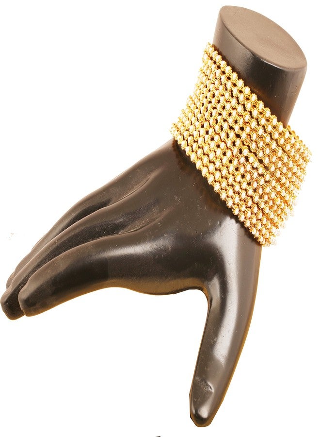 Touchstone New Pearl Bangle Collection. Indian Bollywood Traditional and Exclusive Thin Designer Jewelry Bangle Bracelets Embellished with Faux Pearls. Set of 12. in Antique Gold Tone for Women. - Image 2