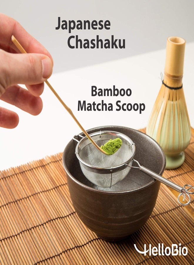 HelloBio Japanese Chashaku | 2 pcs x Bamboo Matcha Scoop (Gold & Black Bamboo) for measuring Matcha green tea powder | Spoon for traditional tea ceremony - Image 4