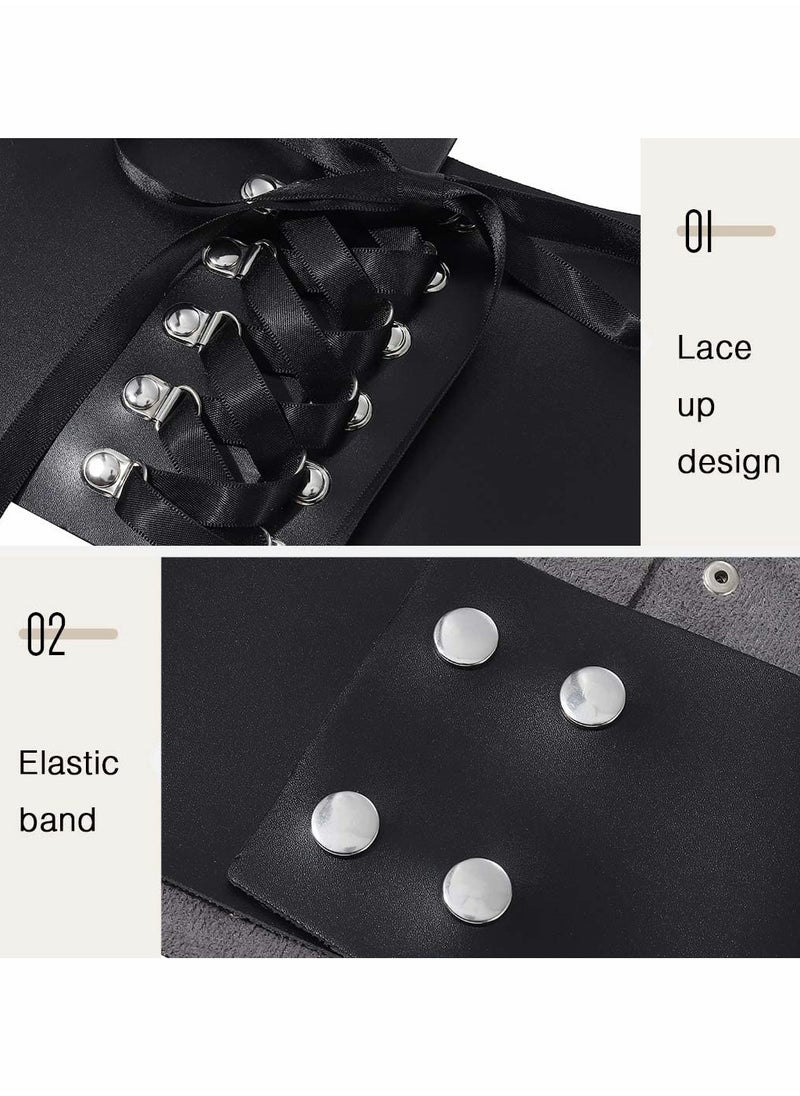 SYOSI - Leather Wide Waist Belt Women Tied Cinch Underbust Corset Belts  Punk Harness Waist Strap for Dresses Costume Rave Body Accessory - Image 1