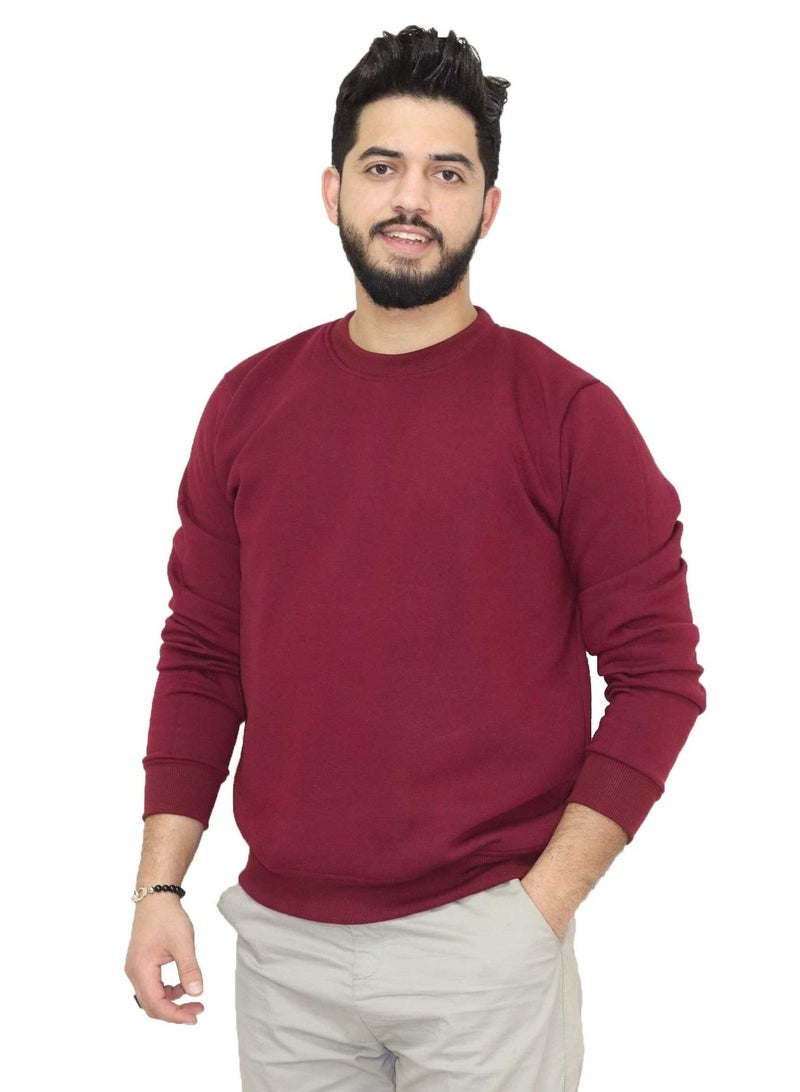 OneHand Basic Casual Sweatshirt Cotton - Burgundy - Image 1