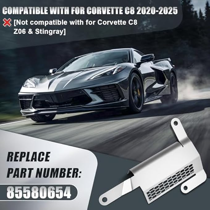 MSIZOY Front Right Lower Bumper Deflector Rear Air Deflector Shield Compatible with for Corvette C8 2020-2025 - Replacement for OEM 85580654, Reduces Drag & Protects Engine (Passenger Side, Right) - Image 3